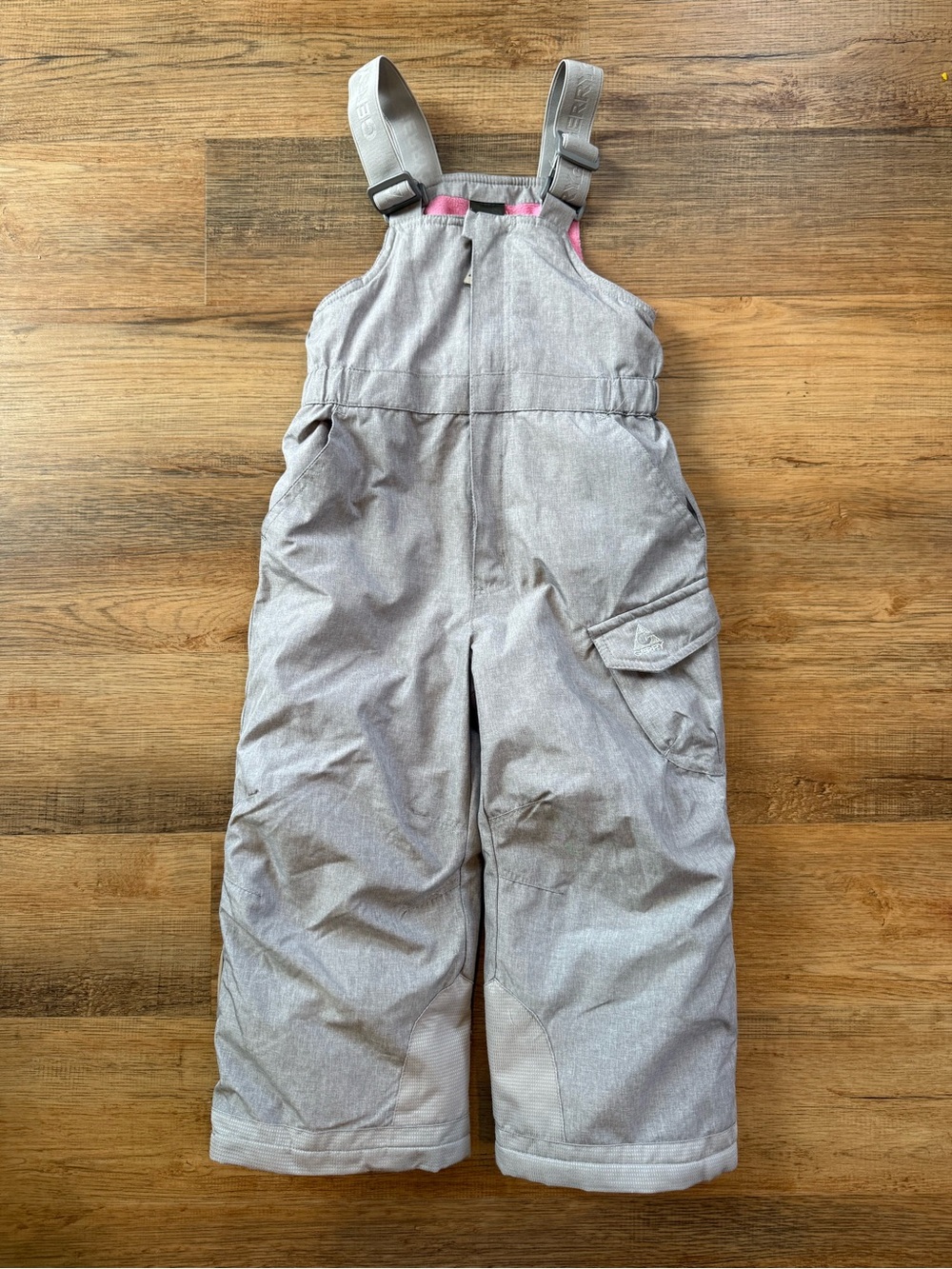 Gerry Kids Light Gray/Pink Snow Bib Size 4T